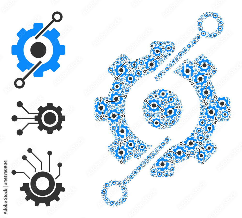 Itself recursion mosaic control center gear. Vector control center gear ...