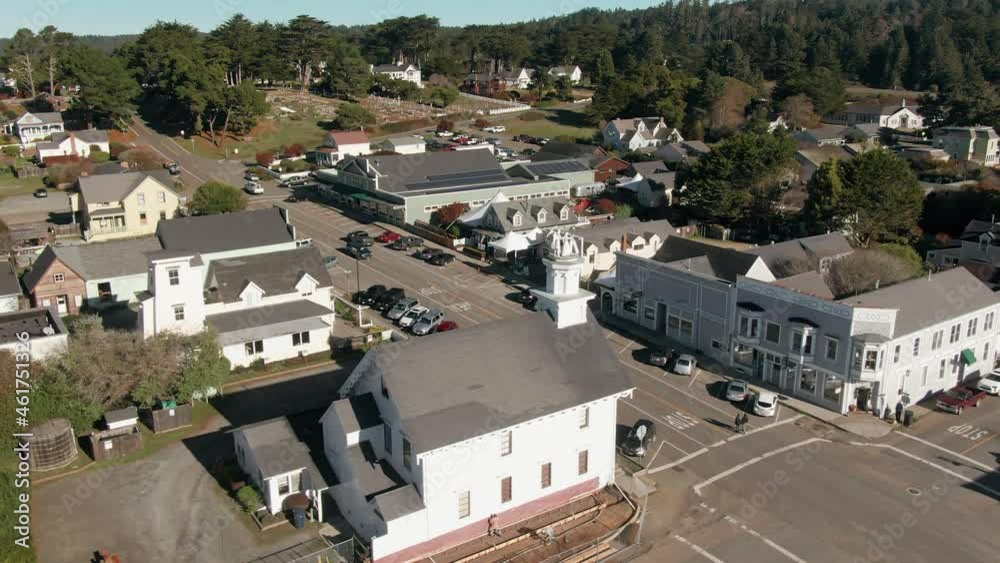 Aerial: Town of Mendocino, California, USA Aerial: Town of Mendocino, California, USA