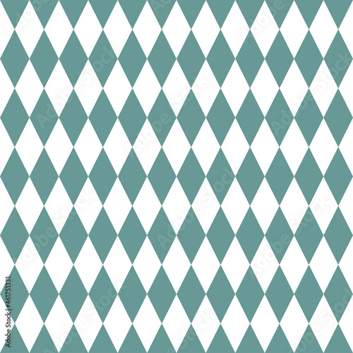 White seamless pattern with blue rhombuses.