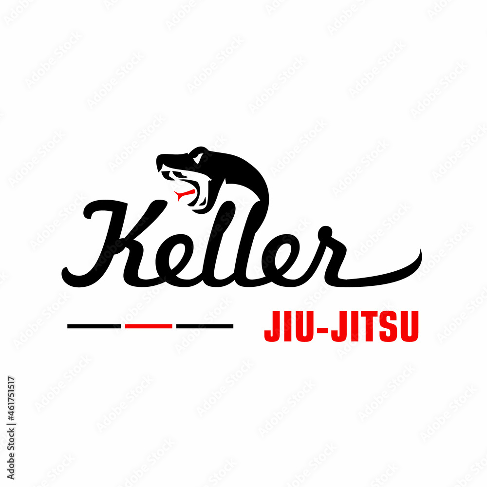 Vector logo for jiu jitsu training with snake symbol
