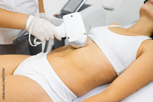 Woman on laser hair removal procedure