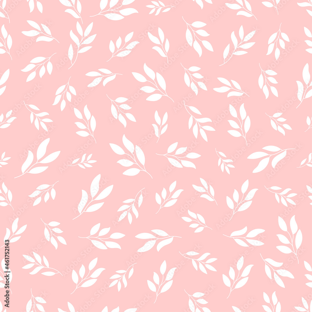 Pink seamless patterns with white flower leaves. Pink seamless patterns with white flower leaves.