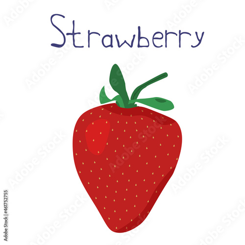 strawberry on white background berry isolated custom letters
