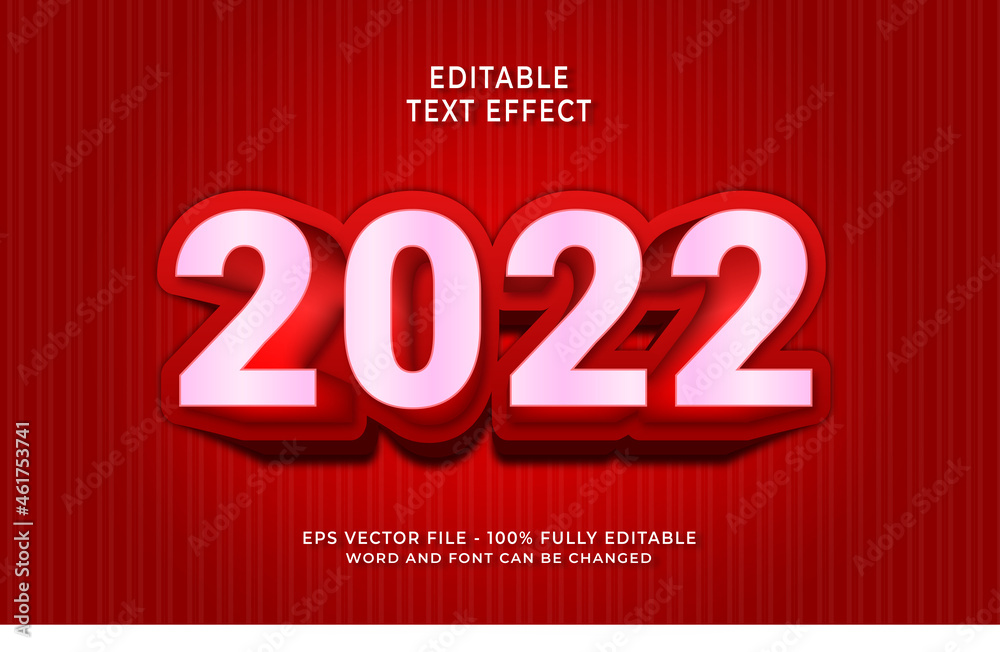 2022 new year editable text effect