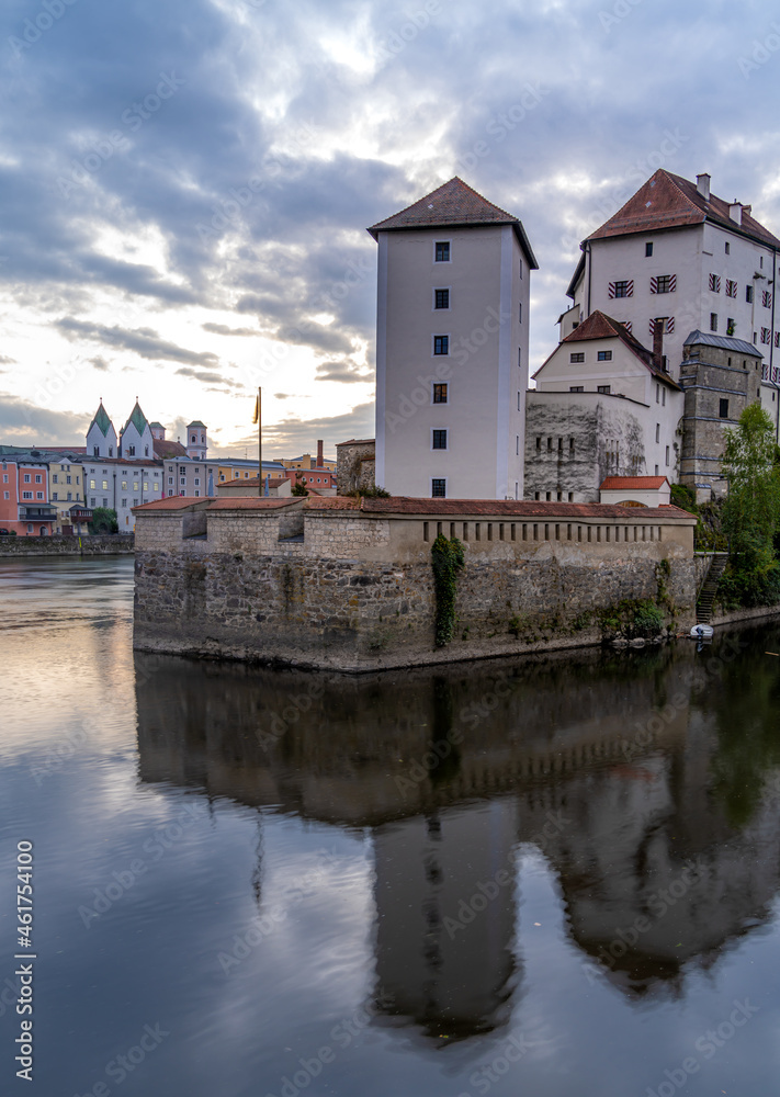 Dreiflusseck, Passau, Lower Bavaria, Germany, Also known as the Dreiflüssestadt (