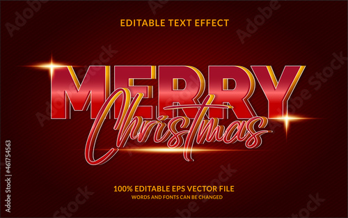 Merry christmas editable text effect