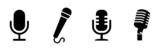 Microphone Icons set. variant microphone icon. Karaoke mic. Podcast microphone. web and mobile icons. vector illustration