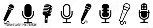 Fényképezés Microphone Icons set