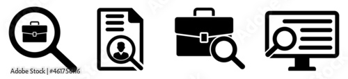 Search job vacancy icon set. Hiring icon. Find people job. vector illustration
