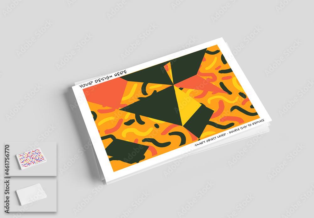Mock Up of a Postcard Stock Template | Adobe Stock