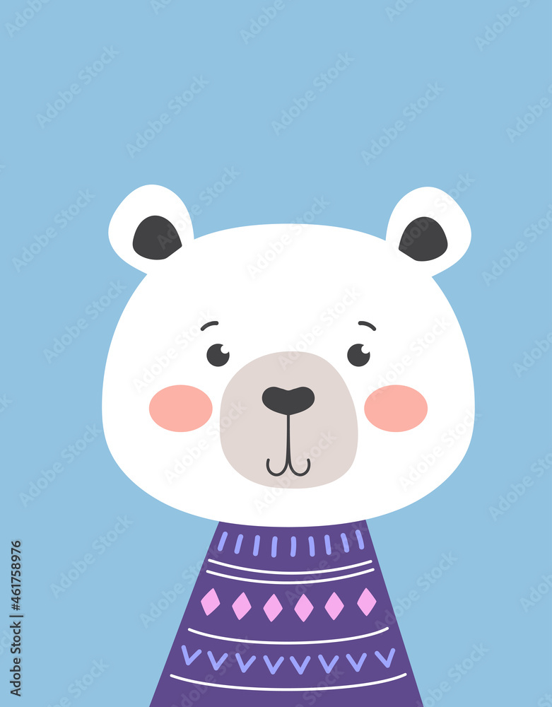 childish card with cute bear isolated, vector illustration childish card with cute bear isolated, vector illustration