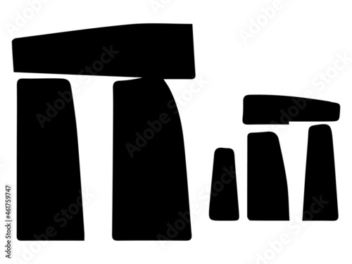 Black sketch of Stonehenge