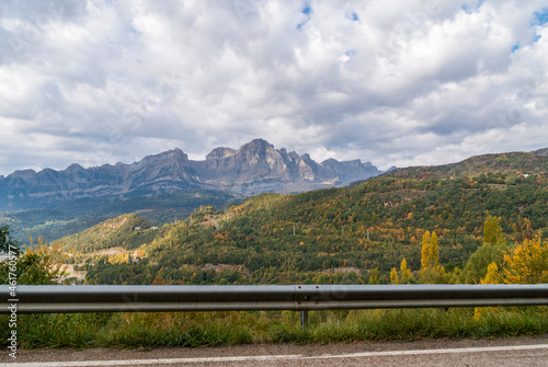 landscape and mountains seen from the car