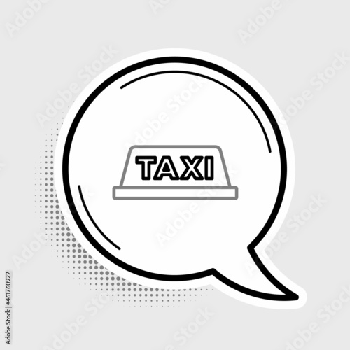 Line Taxi car roof icon isolated on grey background. Colorful outline concept. Vector