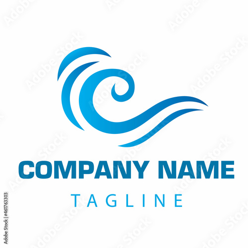 ocean wave logo vector design