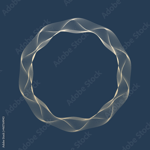 Future morphing lines frame. Abstract circle guilloche. Vector illustration