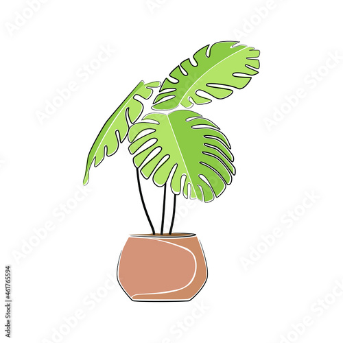 Vector set in containers of green plants. Different pots for interior design decorative houseplants. Decoration, gardening, floral vector collection, isolated on a white background.