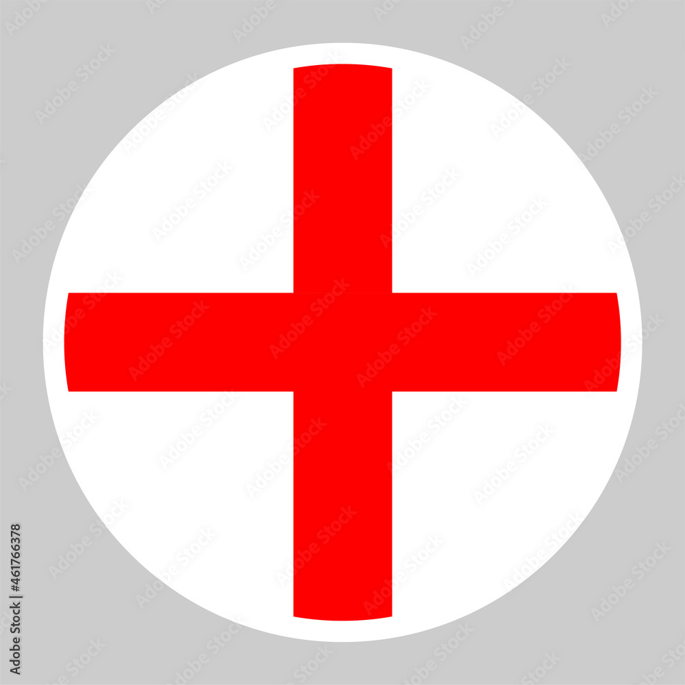 Flag of England vector illustration. Round Flat Icons.