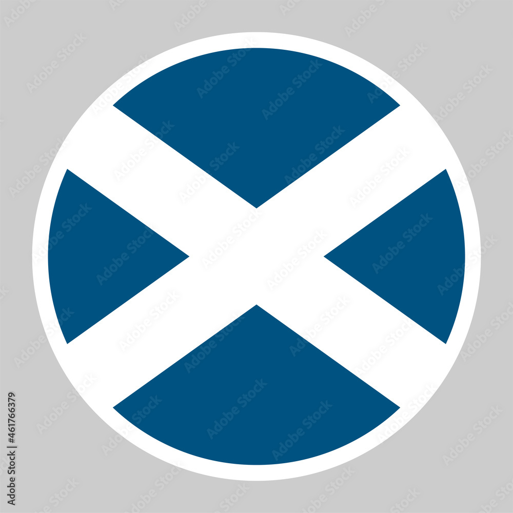Obraz premium Flag of Scotland vector illustration. Round Flat Icons..