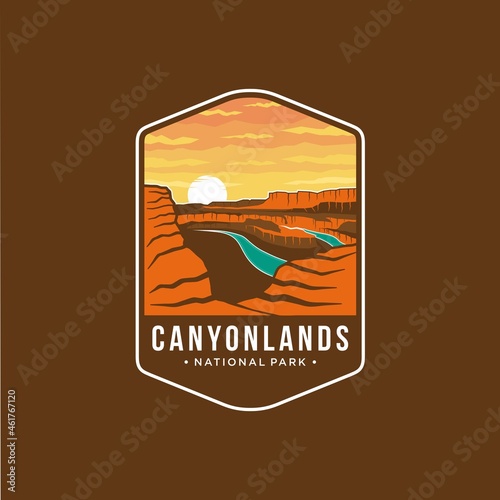 Fototapete Canyonlands National Park Emblem patch logo illustration