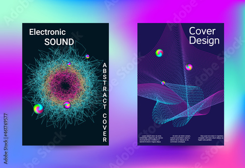Minimum coverage of a vector. Cover design. Set of modern abstract musical backgrounds. Sound flyer for creating a fashionable cover, banner, poster, booklet...