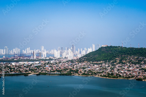 Aerial view of the capital of Bol  var  Cartagena Colombia
