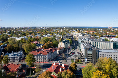 Aerial view of city Tallinn Estonia