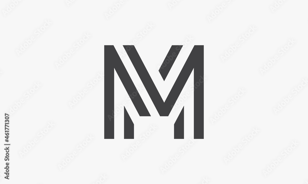 line M letter logo isolated on white background. line M letter logo isolated on white background.