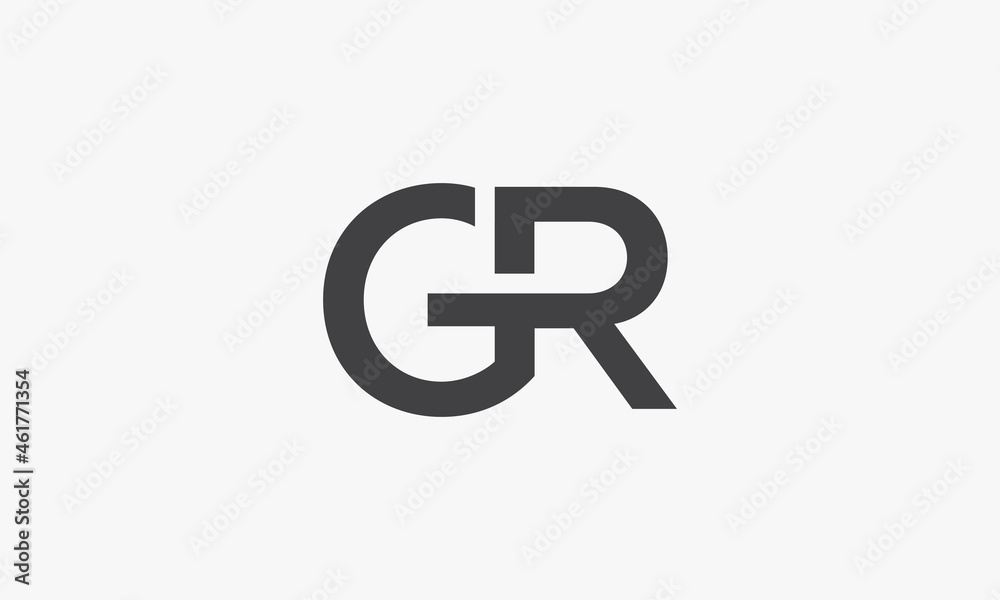 GR logo letter isolated on white background. - obrazy, fototapety, plakaty 
