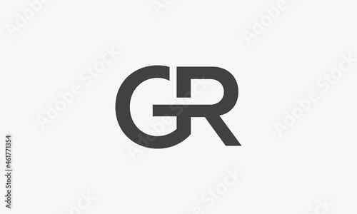 GR logo letter isolated on white background. photo