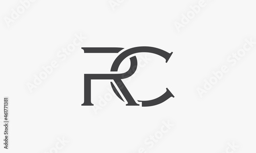 classic letter RC logo isolated on white background.