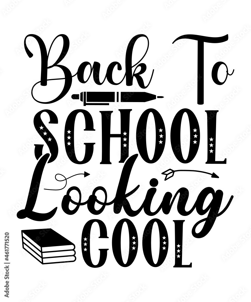 Back to School SVG Bundle, First Day of School SVG Bundle Stock Vector ...