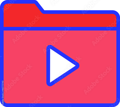 Movie folder Isolated Vector icon which can easily modify or edit

