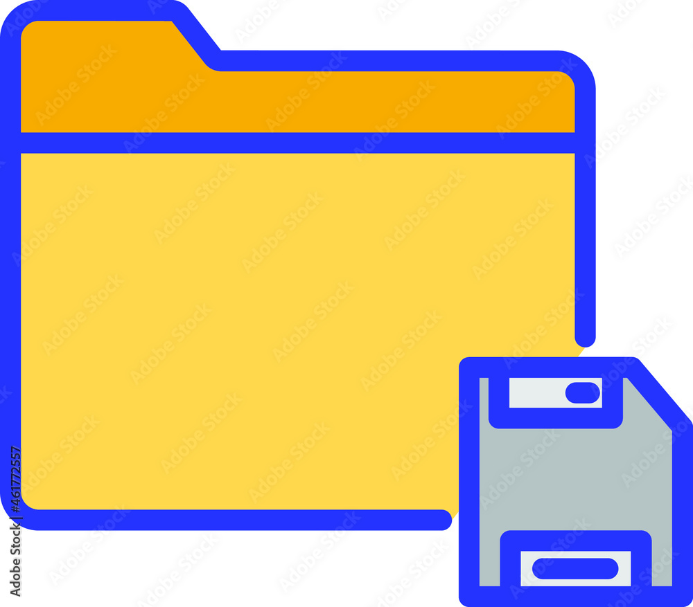 Floppy disk folder Isolated Vector icon which can easily modify or edit

