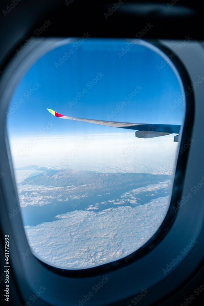 Naklejka premium view from the window of airplane
