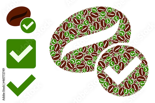 Itself recursive collage valid coffee. Vector valid coffee mosaic is organized from random itself valid coffee items. Abstract illustration.