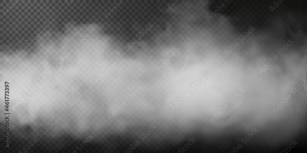 White smoke puff isolated on transparent black background. PNG. Steam  explosion special effect. Effective texture of steam, fog, smoke png.  Vector illustration Stock-Vektorgrafik | Adobe Stock