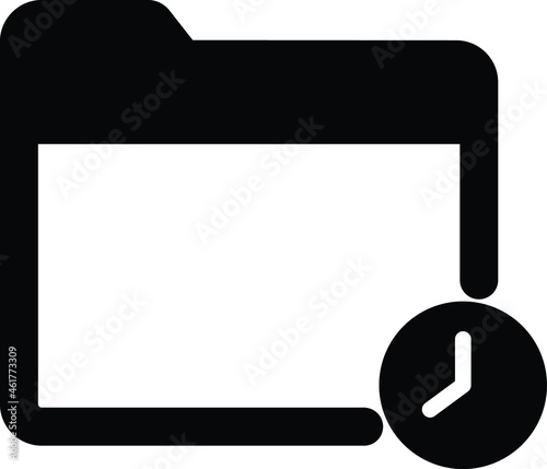Clock folder Isolated Vector icon which can easily modify or edit