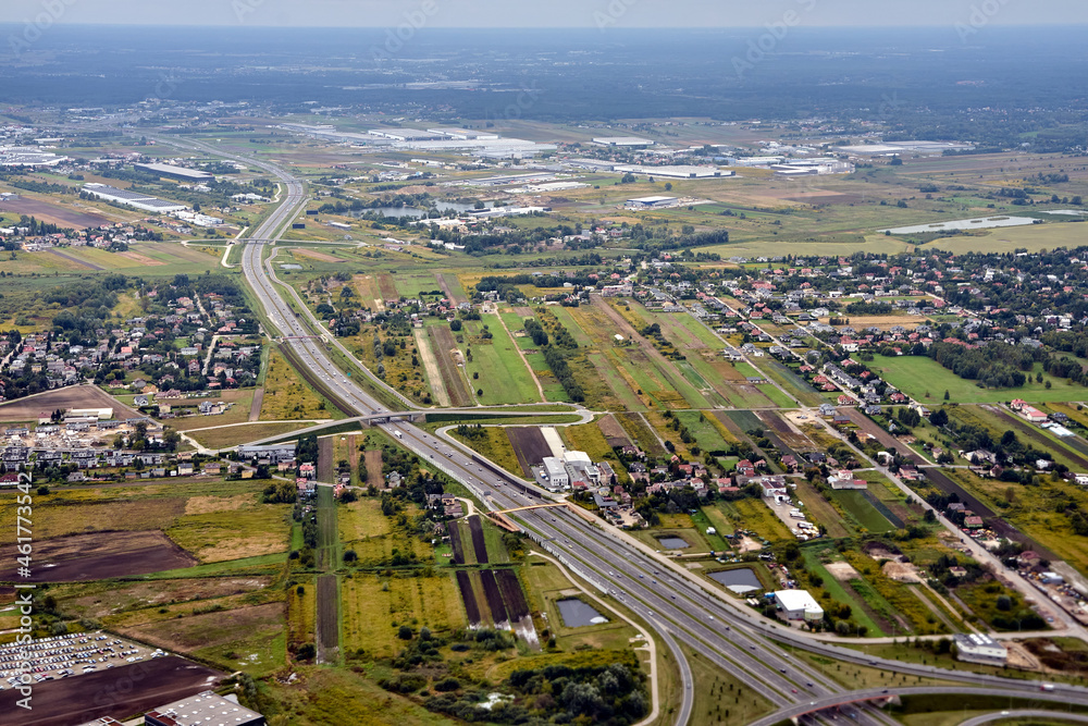 Aerial view of the highway