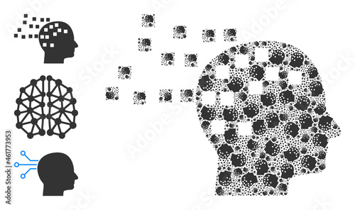 Itself recursion mosaic mind compilation. Vector mind compilation mosaic is organized of repeating itself mind compilation items. Flat design.