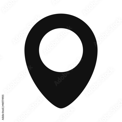Location Pin Icon Vector. Rounded Location Pin Marker Symbol. Flat Style Isolated Icon.