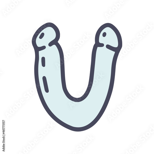 double dildo color vector doodle simple icon