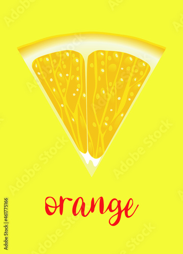 T-shirt design with juicy slice of orange