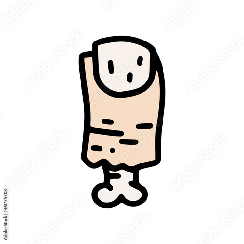 severed finger color vector doodle simple icon