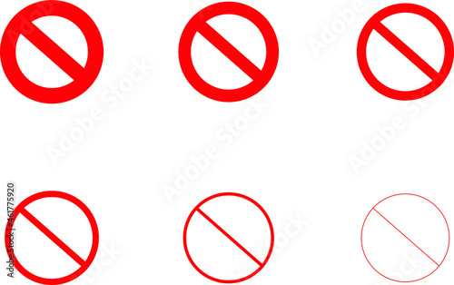 forbidden no parking icon set. road street signs. forbidden icon. prohibited mark. red Not Allowed stop sign, Prohibition sign or stop sign illustration design