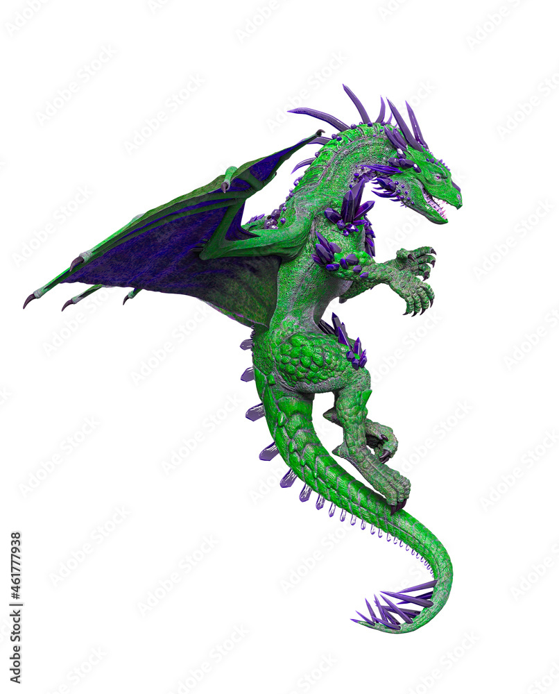 Fototapeta premium dragon is floating side view