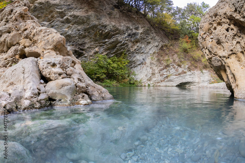 natural sulphurous water springs of the Vurghe  in the Marche region 