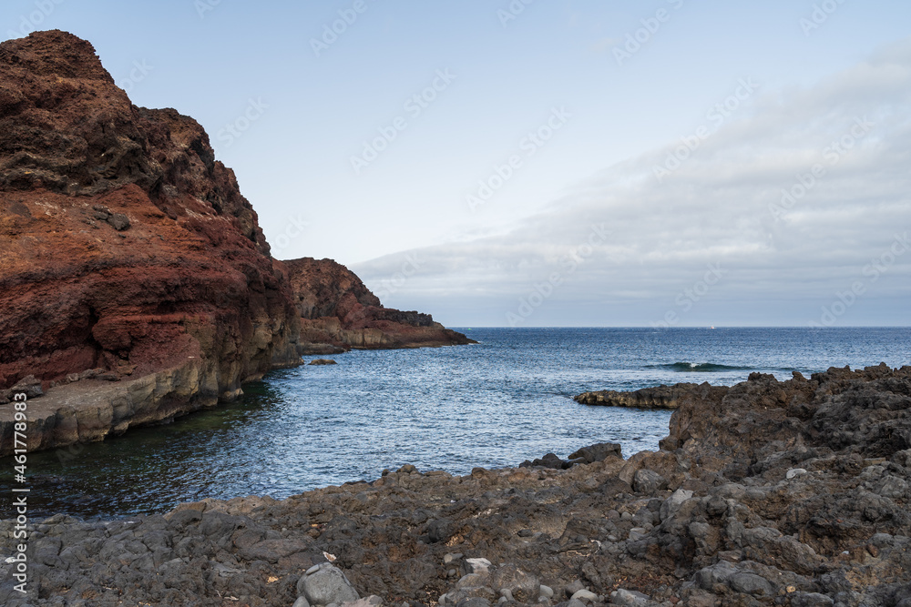 Rocky coast of the Atlantic Ocean at Cape Teno. Tenerife. Canary Islands. Spain.