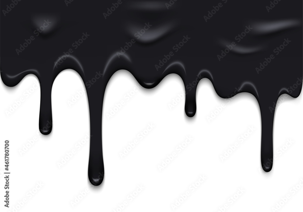 Vector Border with Flowing Black Oil. Abstract Glossy Texture. Dripping Dark Paint Background for Packaging Design and Advertisement Vector Border with Flowing Black Oil. Abstract Glossy Texture. Dripping Dark Paint Background for Packaging Design and Advertisement