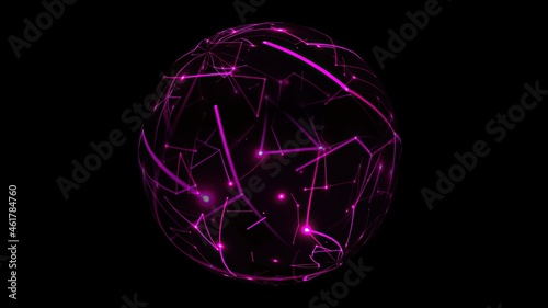 Abstract Plexus Technology Science on rotating sphere concept © alexskopje